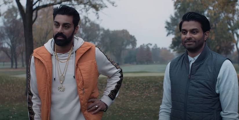 Deli Boys actors Asif Ali and Saagar Shaikh standing next to each other outside on the show