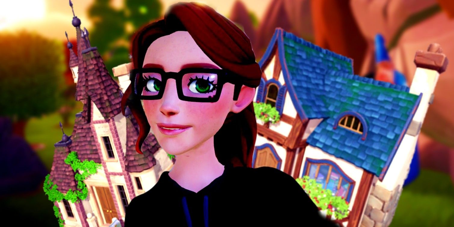 Disney dreamlight valley player with two styles of house