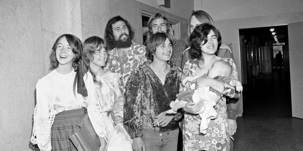 Lynette Fromme with members of the Manson Family