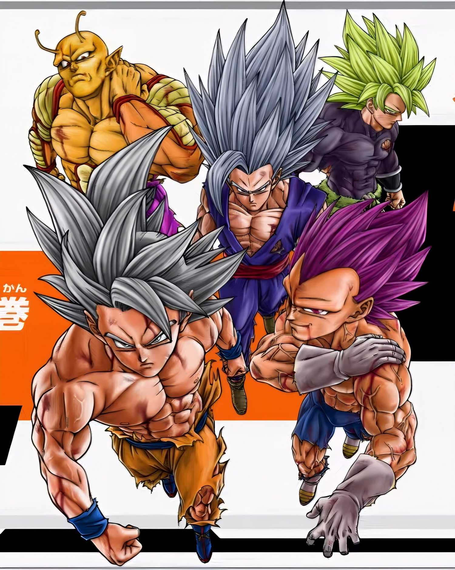 Couverture de Dragon Ball Super Volume 24 avec Goku, Gohan, Vegeta, Piccolo et Broly