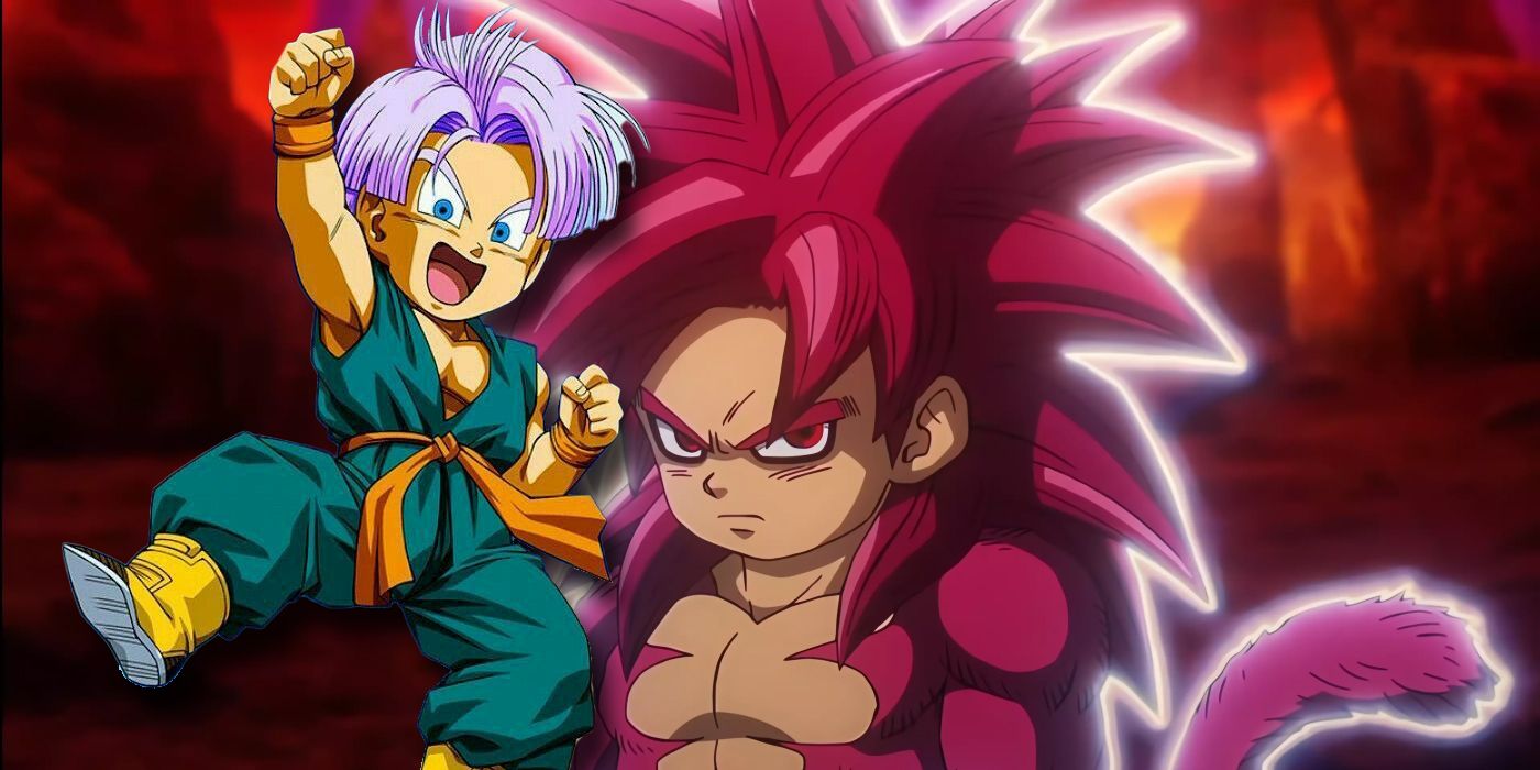 Trunks and Super Saiyan 4 Goku from Daima.
