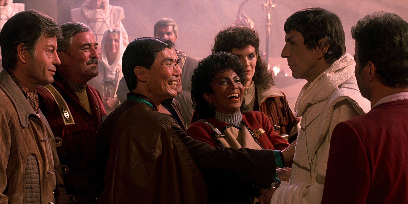 Everyone happy to see Spock in Star Trek III