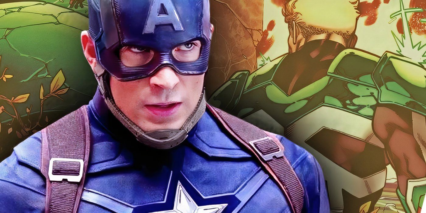 Captain America with his evil counterpart, Hydra Cap, behind him.