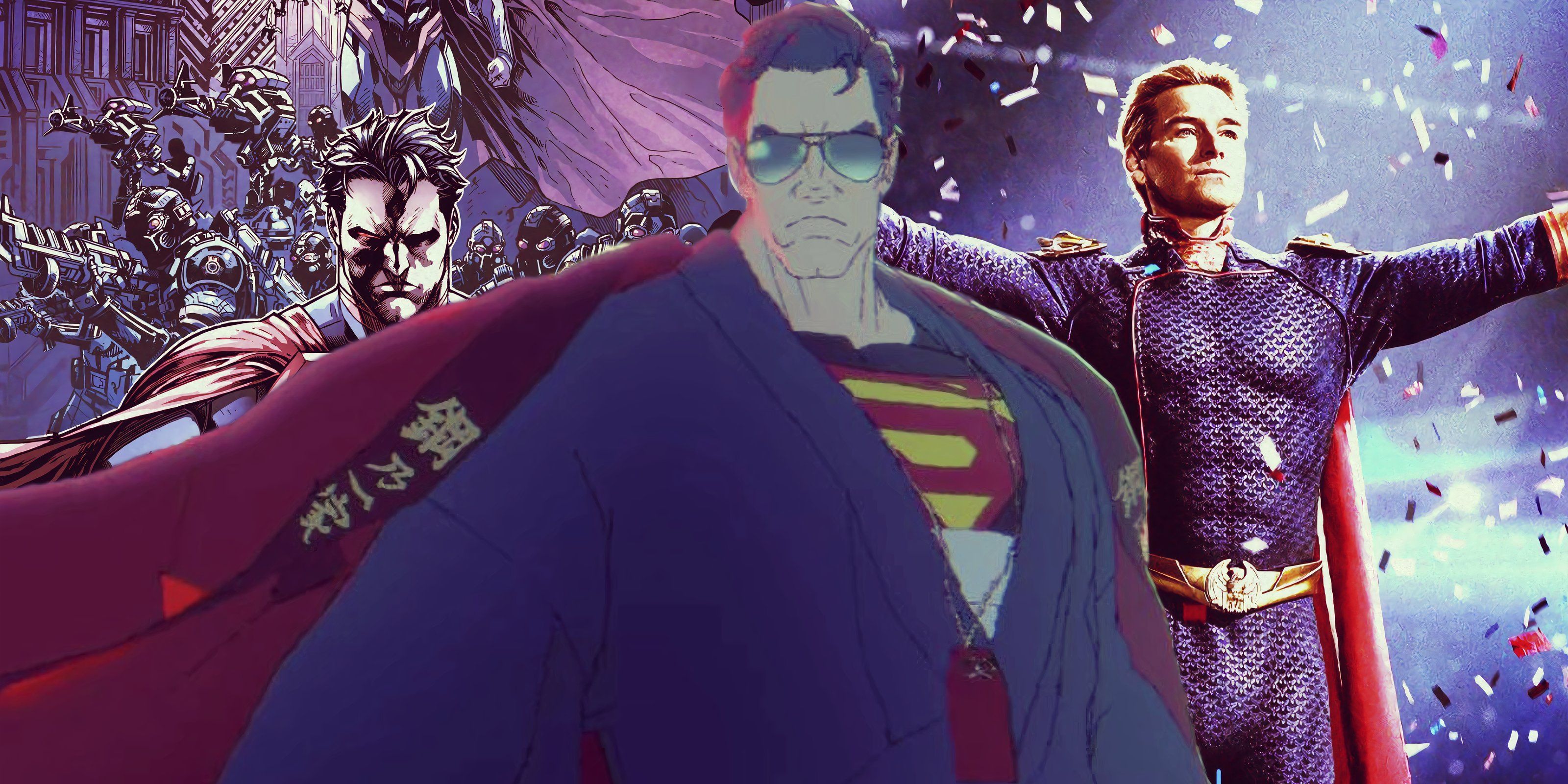 Feature header showing evil Supermen