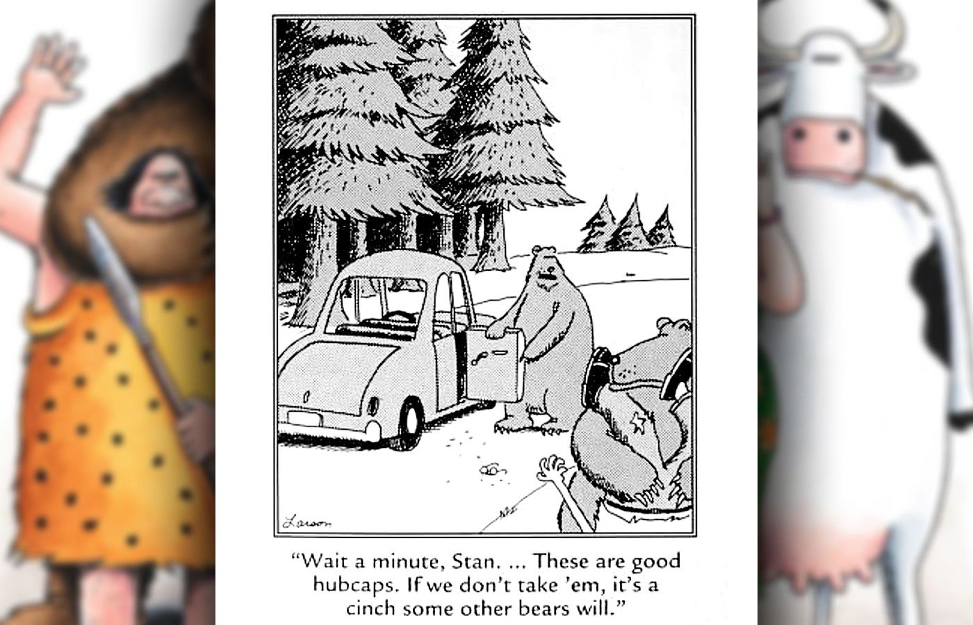 far side bears steal hubcaps comic
