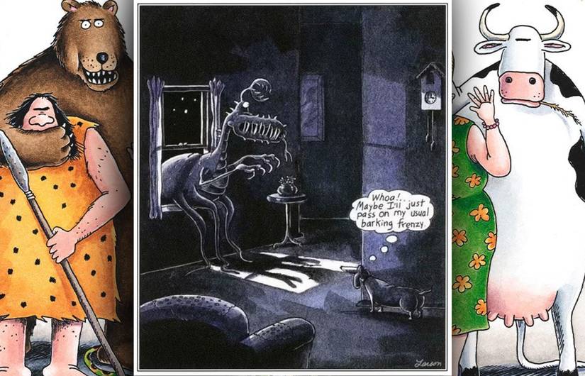 far side dog spots monster in the dark