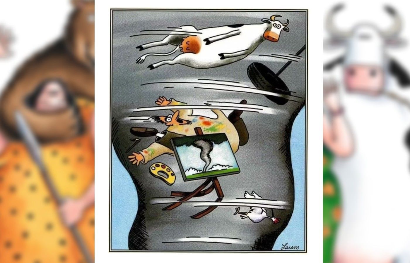 far side painter in a tornado comic