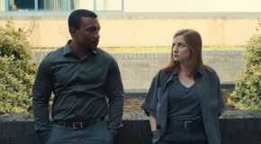 Faye Marsay and Ashley Walters standing together in Adolescence