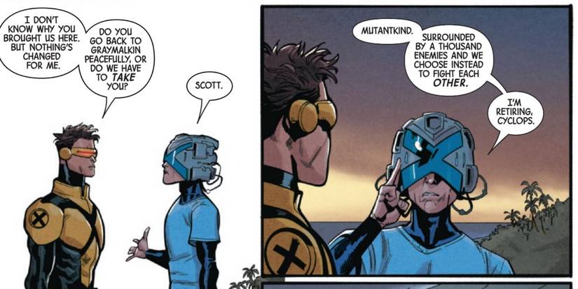 X-Manhunt Omega #1: Professor X tells Cyclops he's retiring