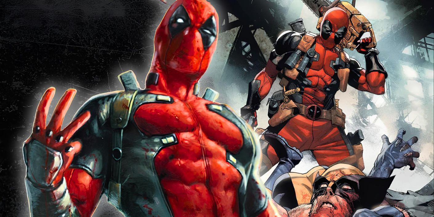 Custom Image of Deadpool in front of a chopped-up Wolverine