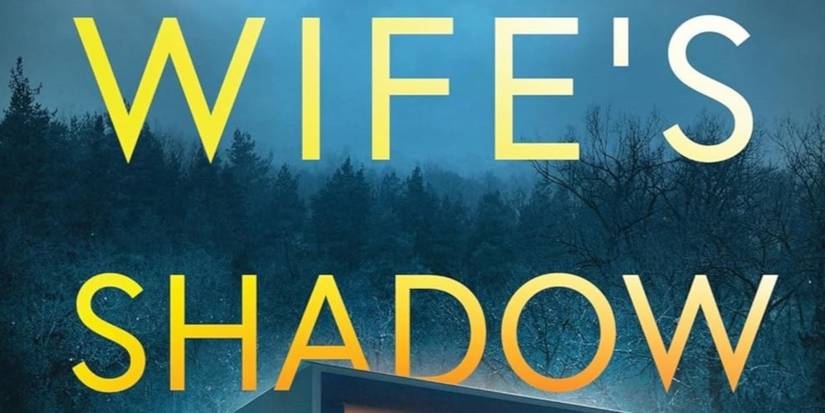 First Wife's Shadow cover featuring the title text in yellow and the woods at night in the background