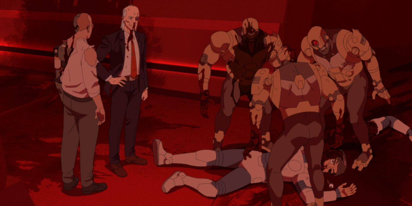 Flaxan Invincible lying dead among ReAnimen, Cecil, and Donald in Invincible season 3 (2025)