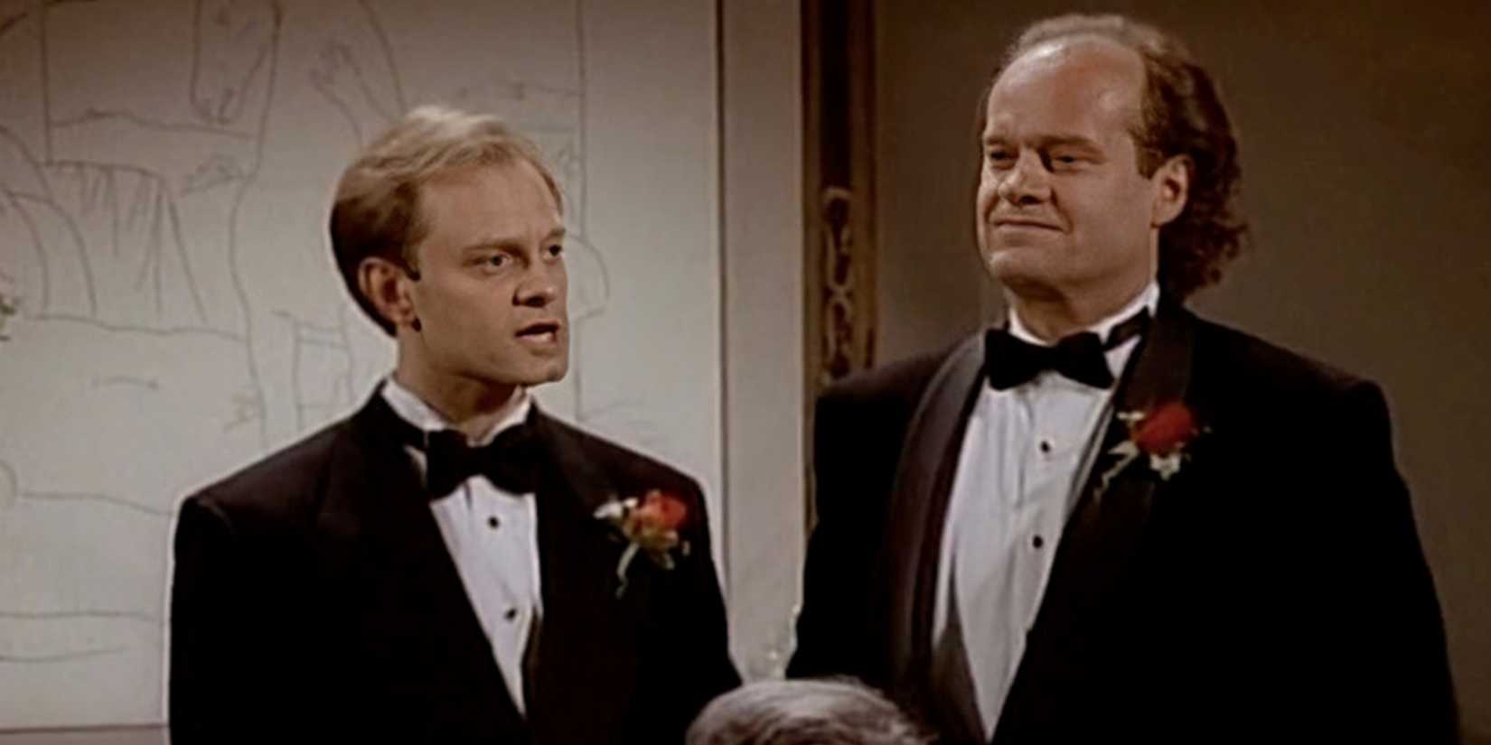 Frasier and Niles at their restaurant opening in Frasier