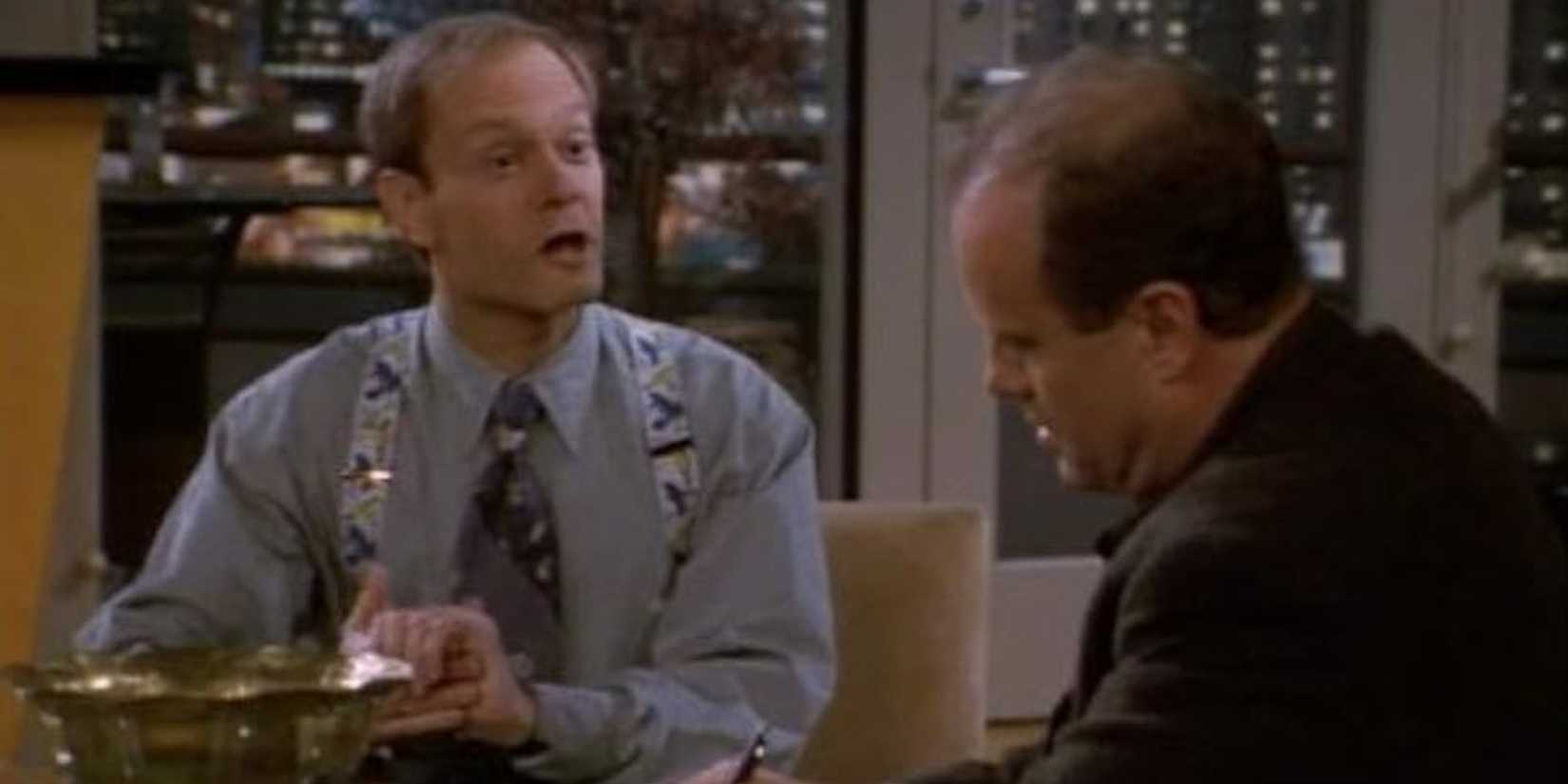Frasier and Niles planning a dinner party in Frasier