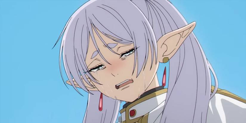 Frieren Beyond Journey's End - Frieren crying at Himmel's funeral