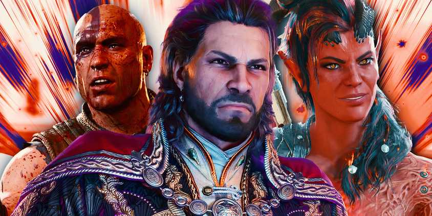 Gale, Karlach, and Minsc, being expressive and angry