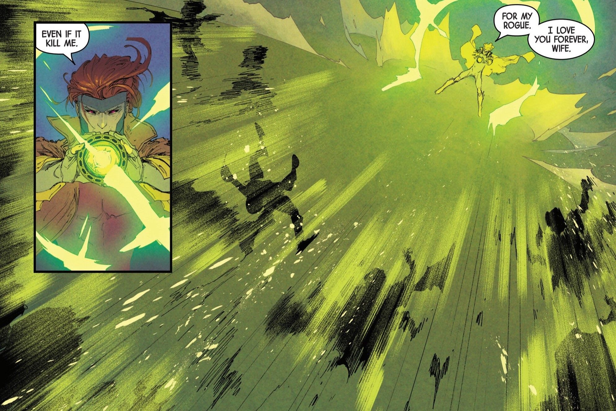 Gambit uses the power Eye of Agamotto to unleash an attack.