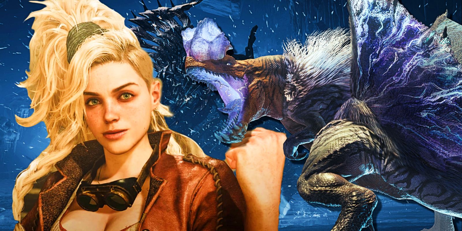 Gemma and a Tempered Anjanath in Monster Hunter Wilds.