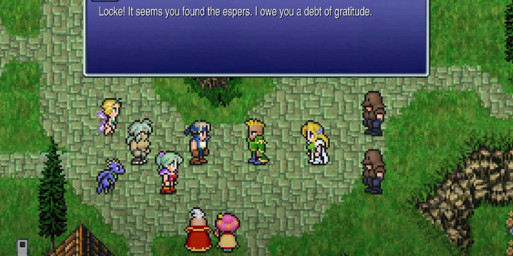 General Leo thanking Locke and the party in Final Fantasy 6