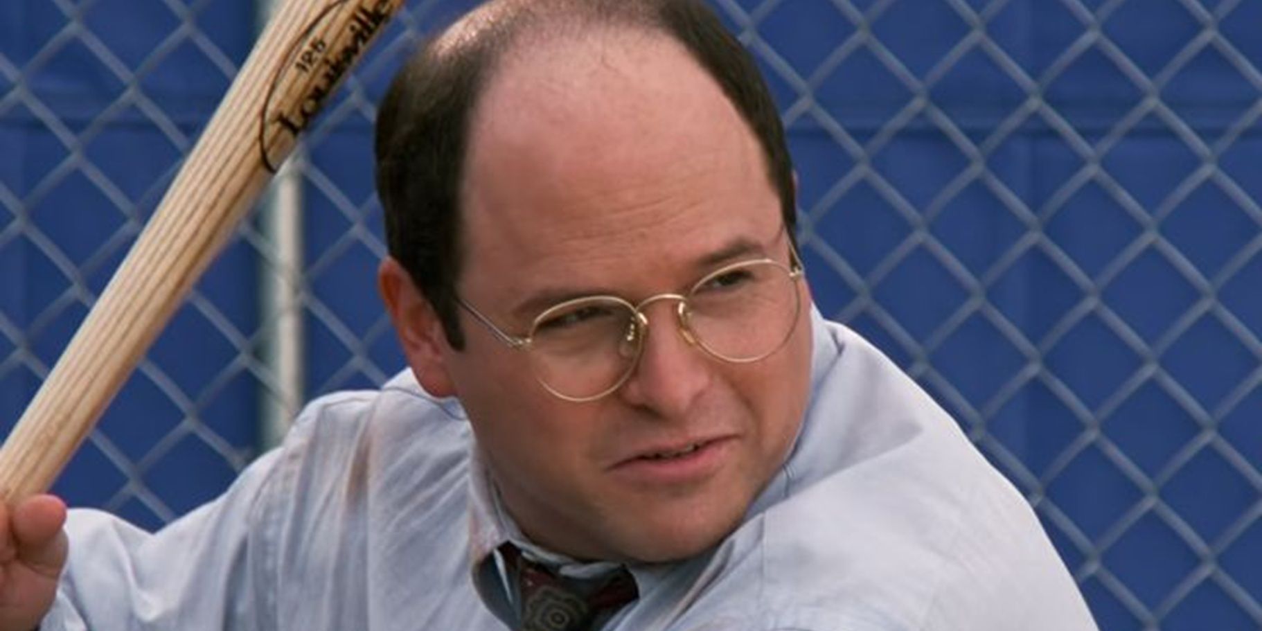 George with a baseball bat in Seinfeld