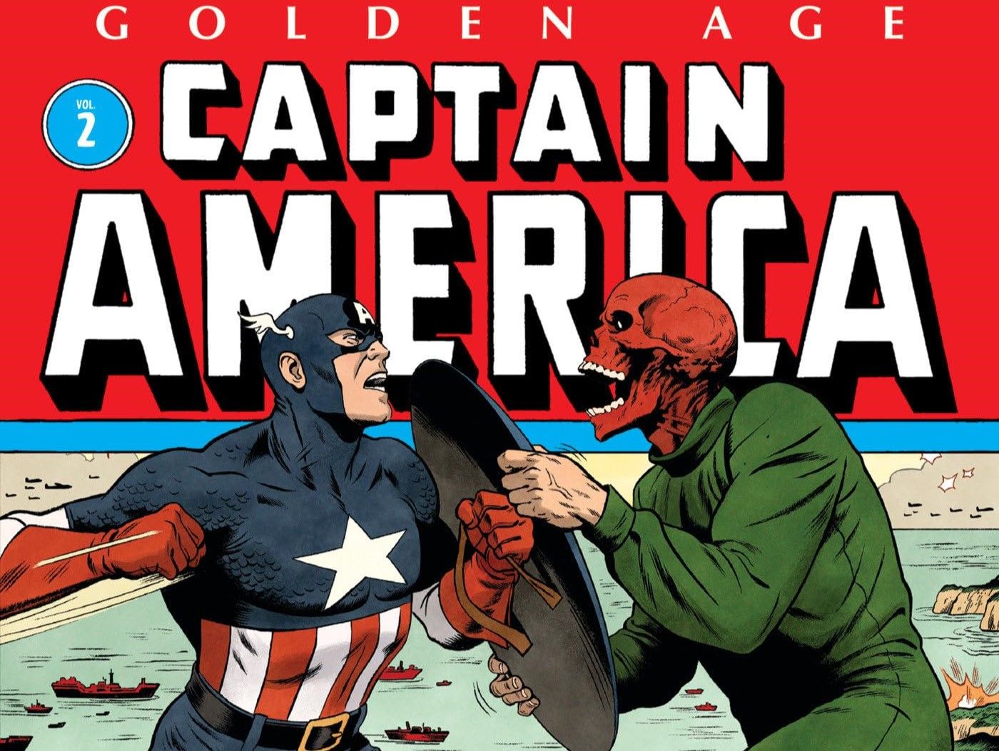 Golden Age Captain America fights Red Skull