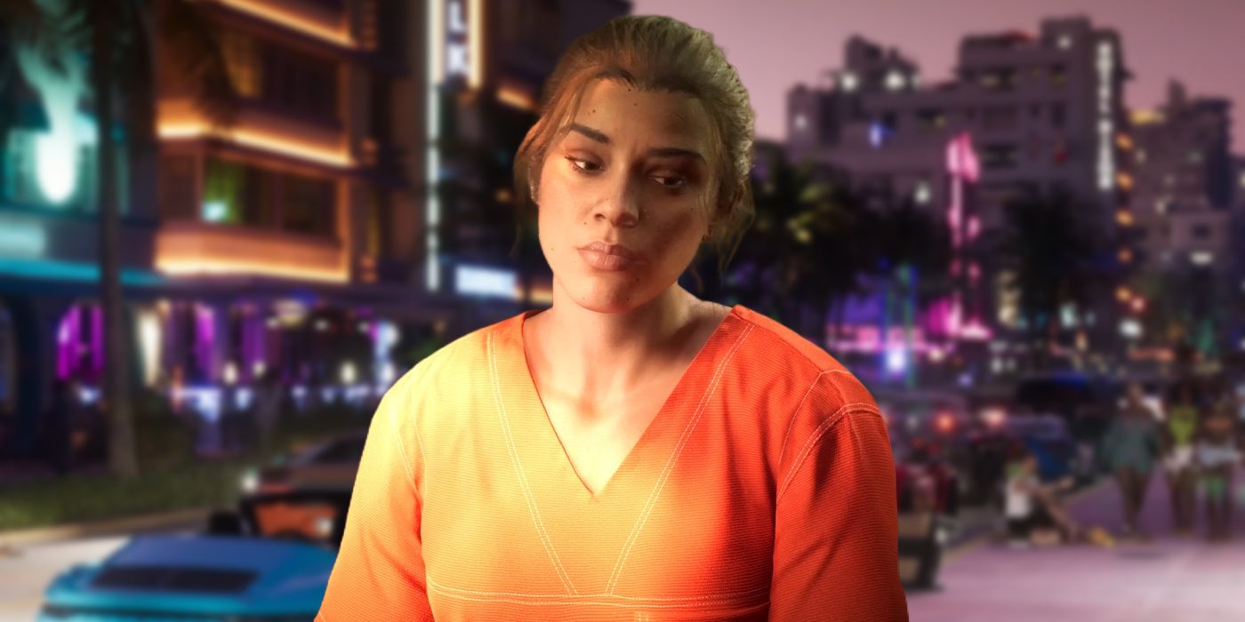 GTA 6 Lucia in front of a night-time scene