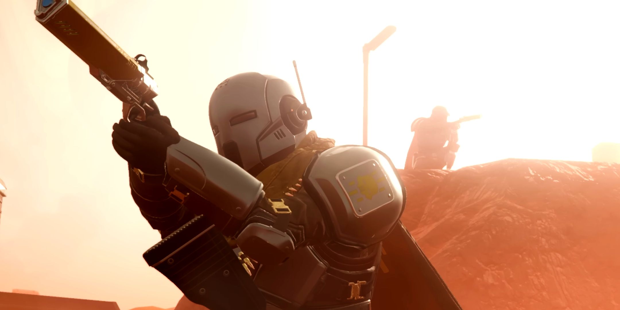 Helldivers 2 characters showing off items from the Borderline Justice Warbond.