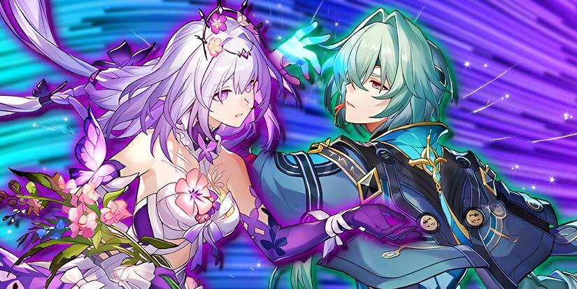 Honkai Star Rail's Castorice and Anaxa pose next to each other.