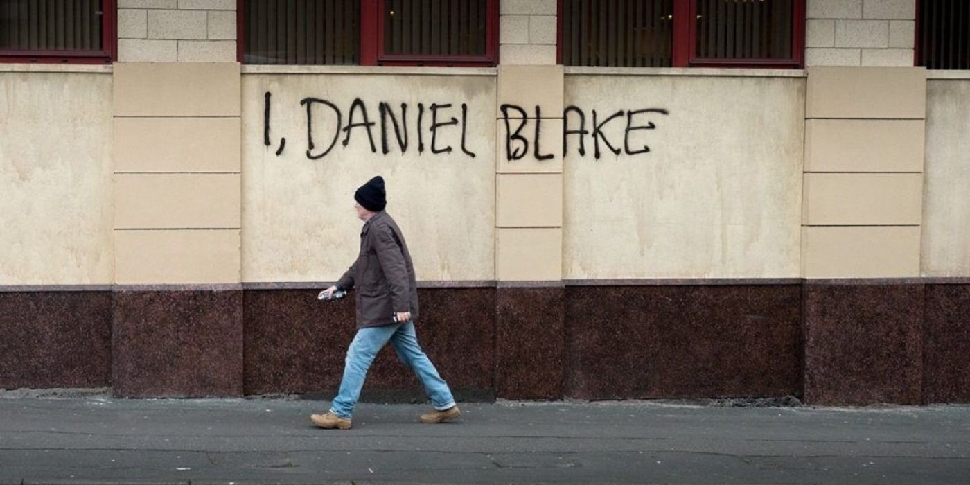 Graffiti in I, Daniel Blake (2016) directed by Ken Loach