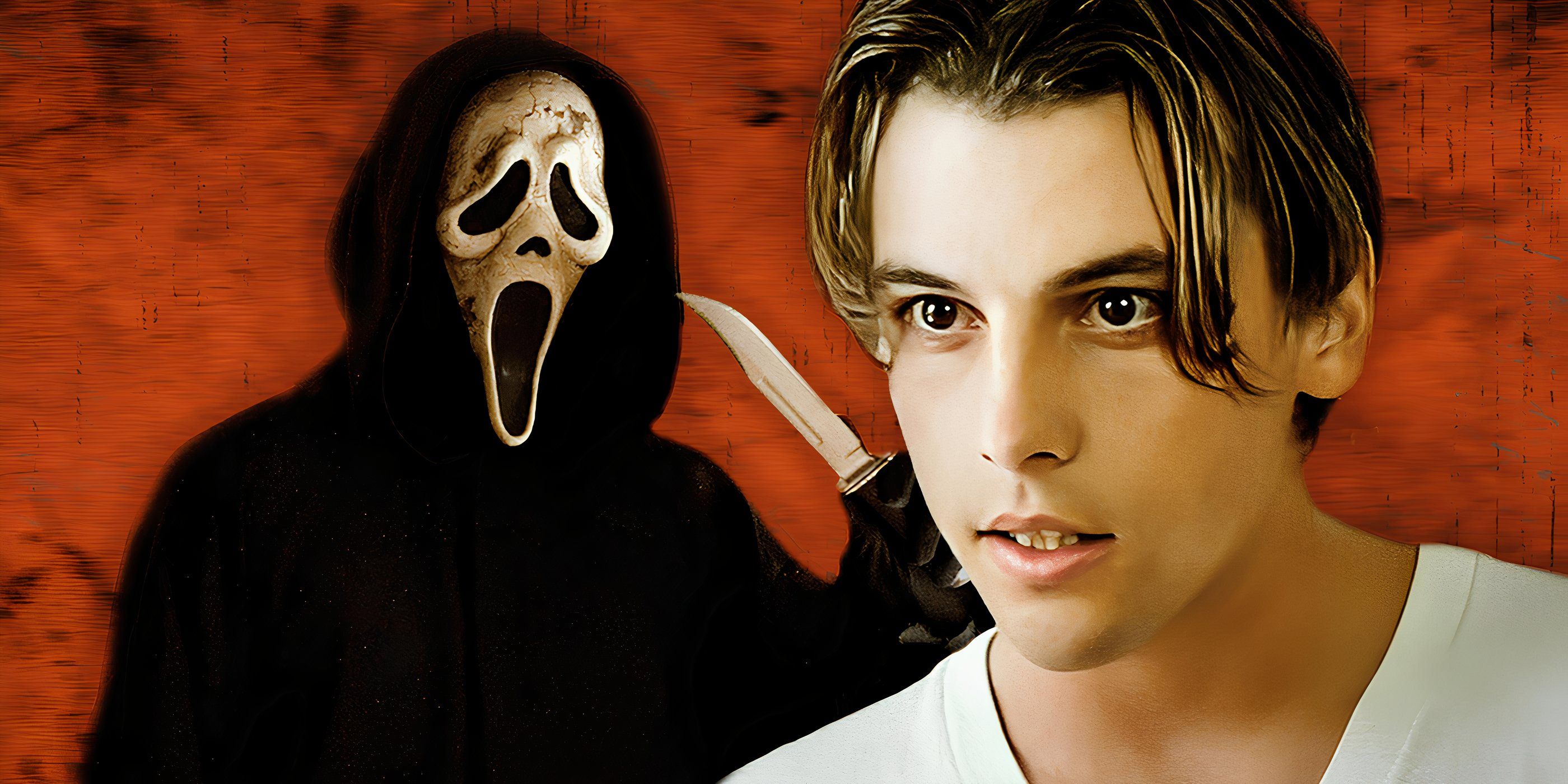 Skeet Ulrich as Billy Loomis in Scream alongside Ghostface from Scream 6