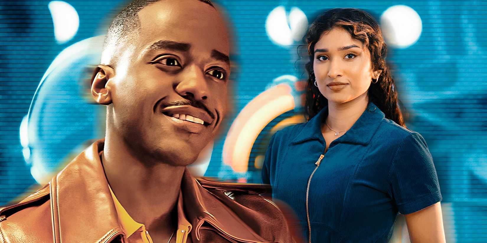 Custom Doctor Who image of Ncutu Gatwa as the Fifteenth Doctor and Varada Sethu as Belinda Chandra