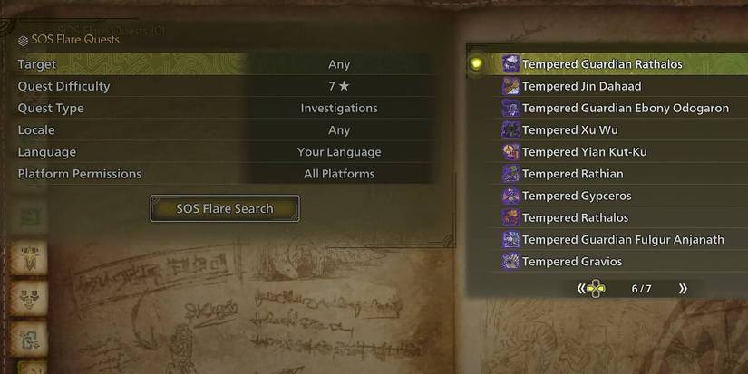 Monster Hunter Wilds narrowing down S.O.S. quest search to only include Tempered monsters for specific rewards