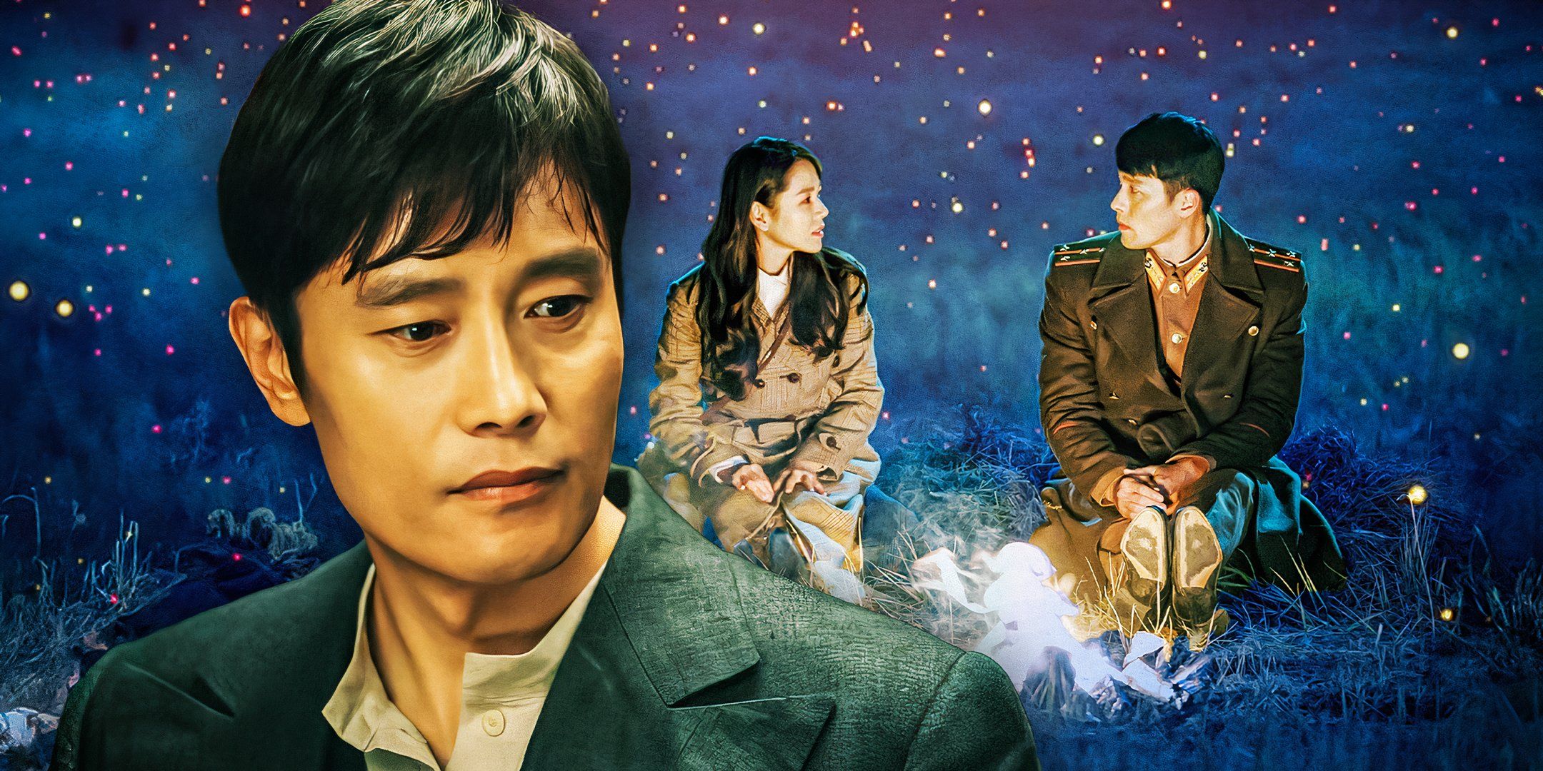 Imagery of Eugene Choi (Lee Byung-hun) in Mr. Sunshine and Ri Jeong-hyeok (Hyun Bin) and Yoon Se-ri (Son Ye-jin) in Crash Landing on You