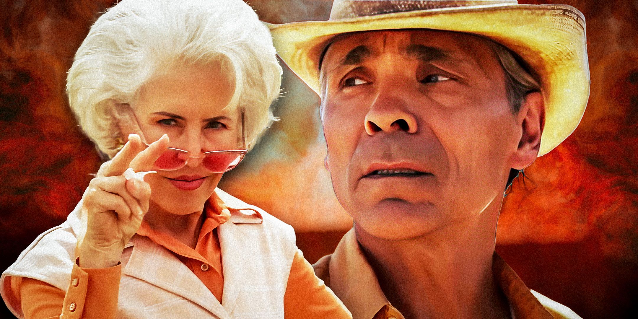 Zahn McClarnon as Joe Leaphorn and Jenna Elfman in Dark Winds season 3