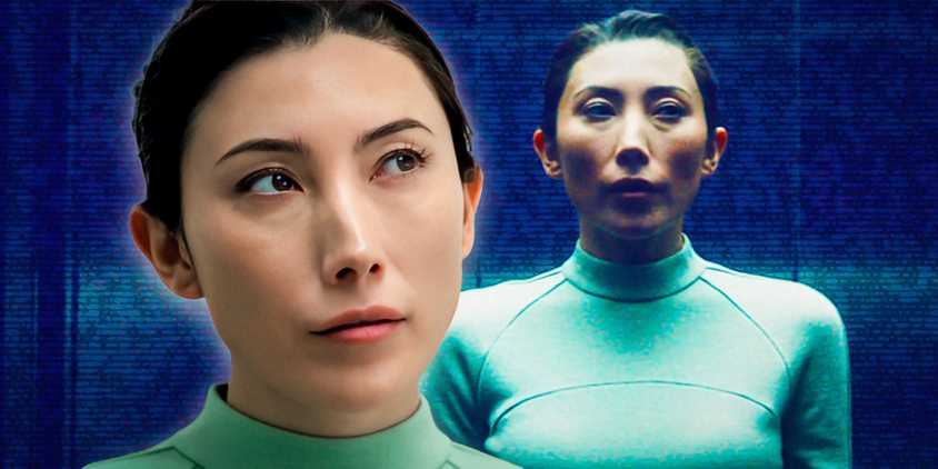 Dichen Lachman looking wary as Gemma in Severance season 2 (2025)