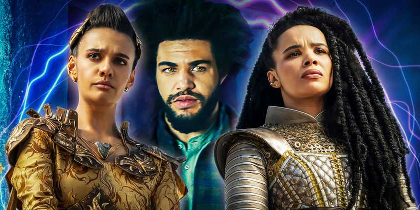 Egwene, Perrin, and Nynaeve in The Wheel of Time season 3