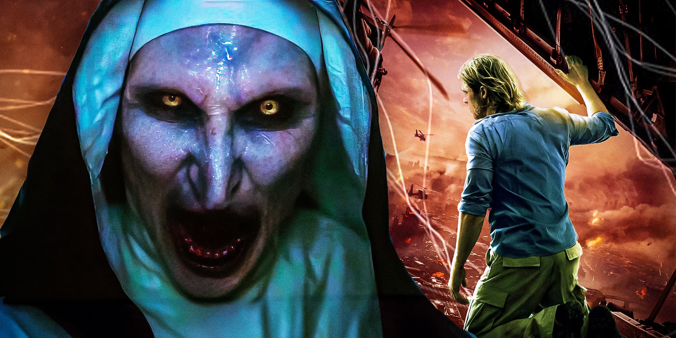 Imagery from The Nun and World War Z