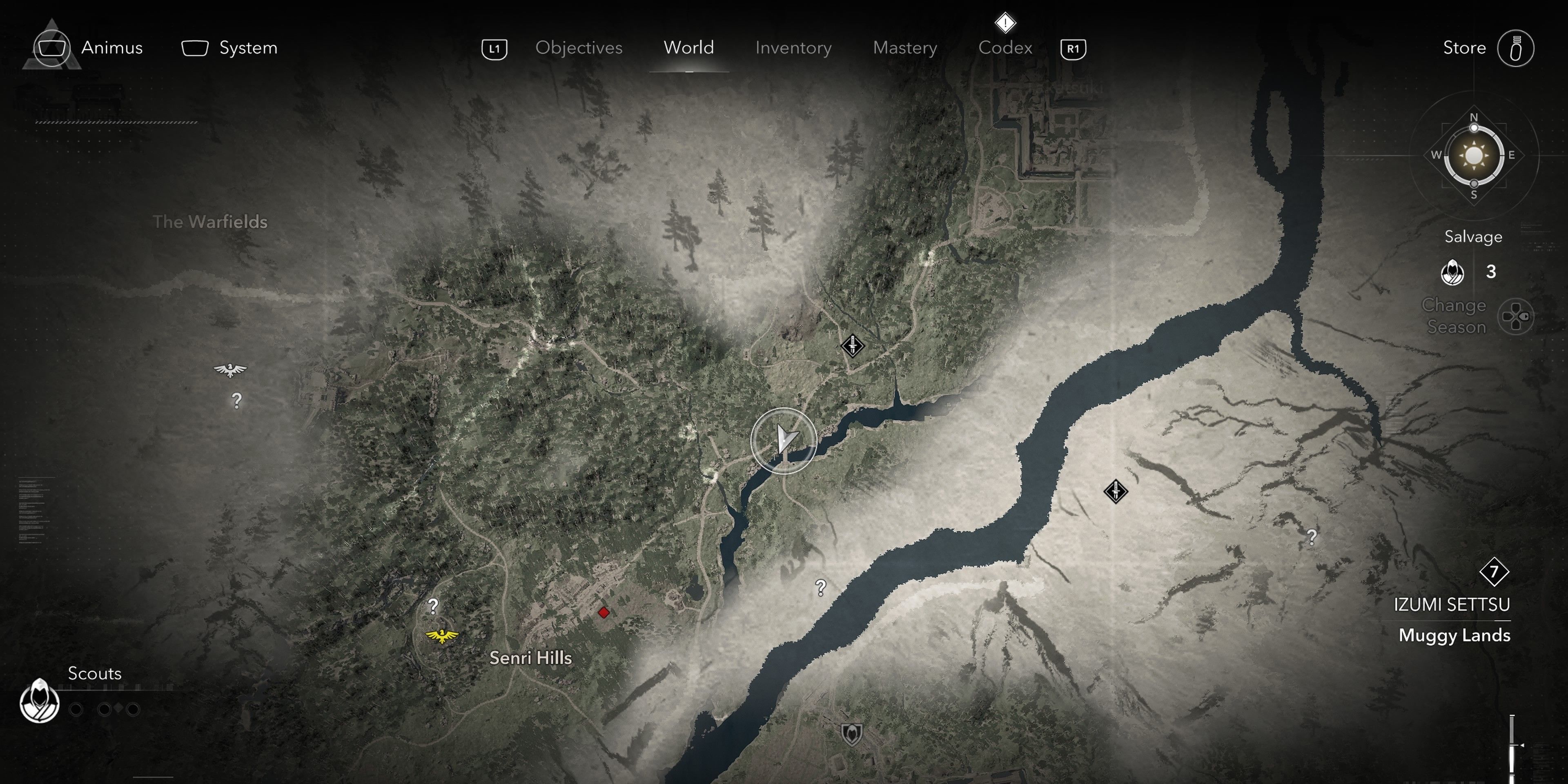 Map location of Muggy Lands Jizo Statue in Assassin&rsquo;s Creed Shadows