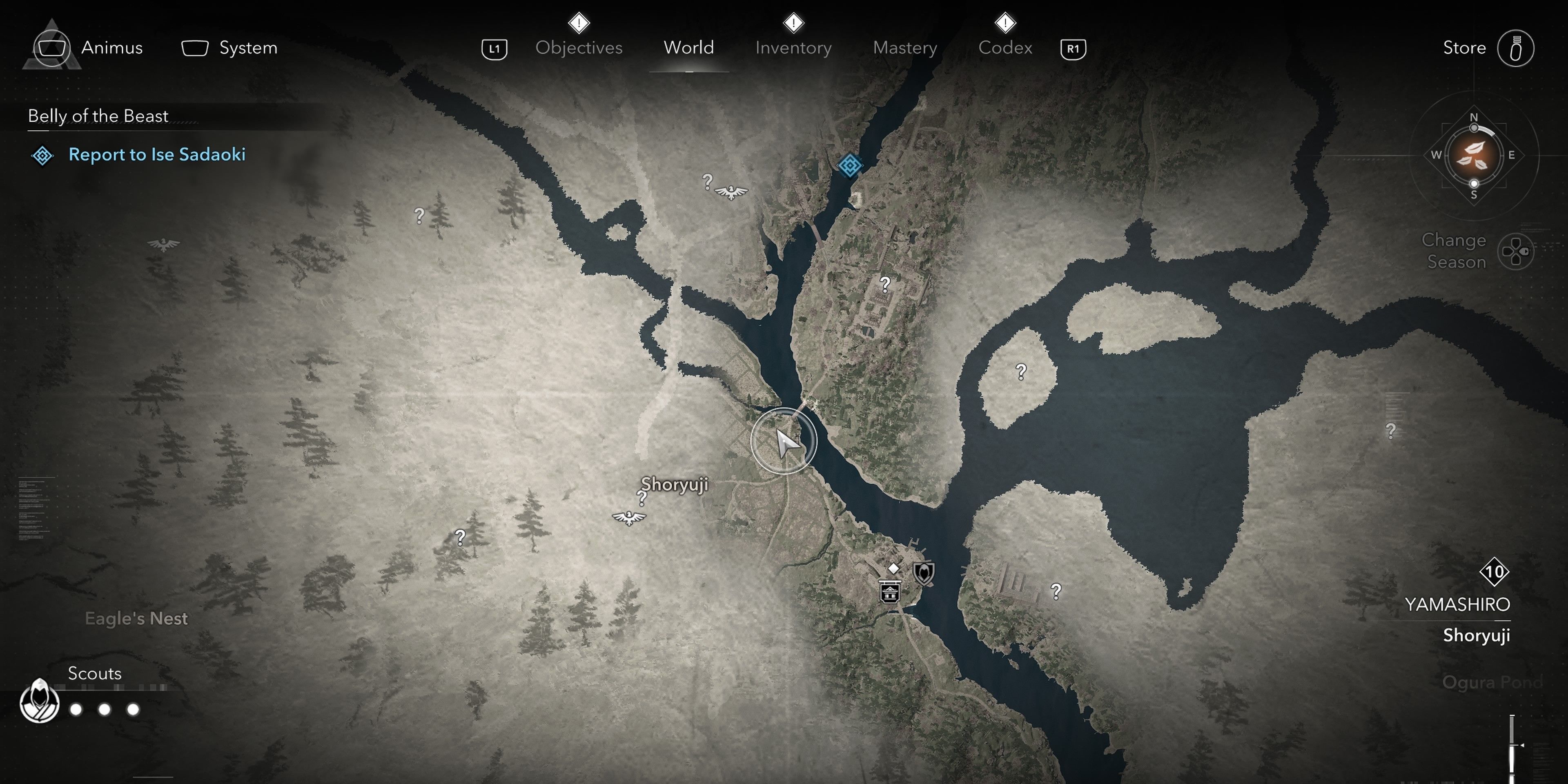 Map Location of Shoryuji Jizo Statue in Assassin's Creed Shadows