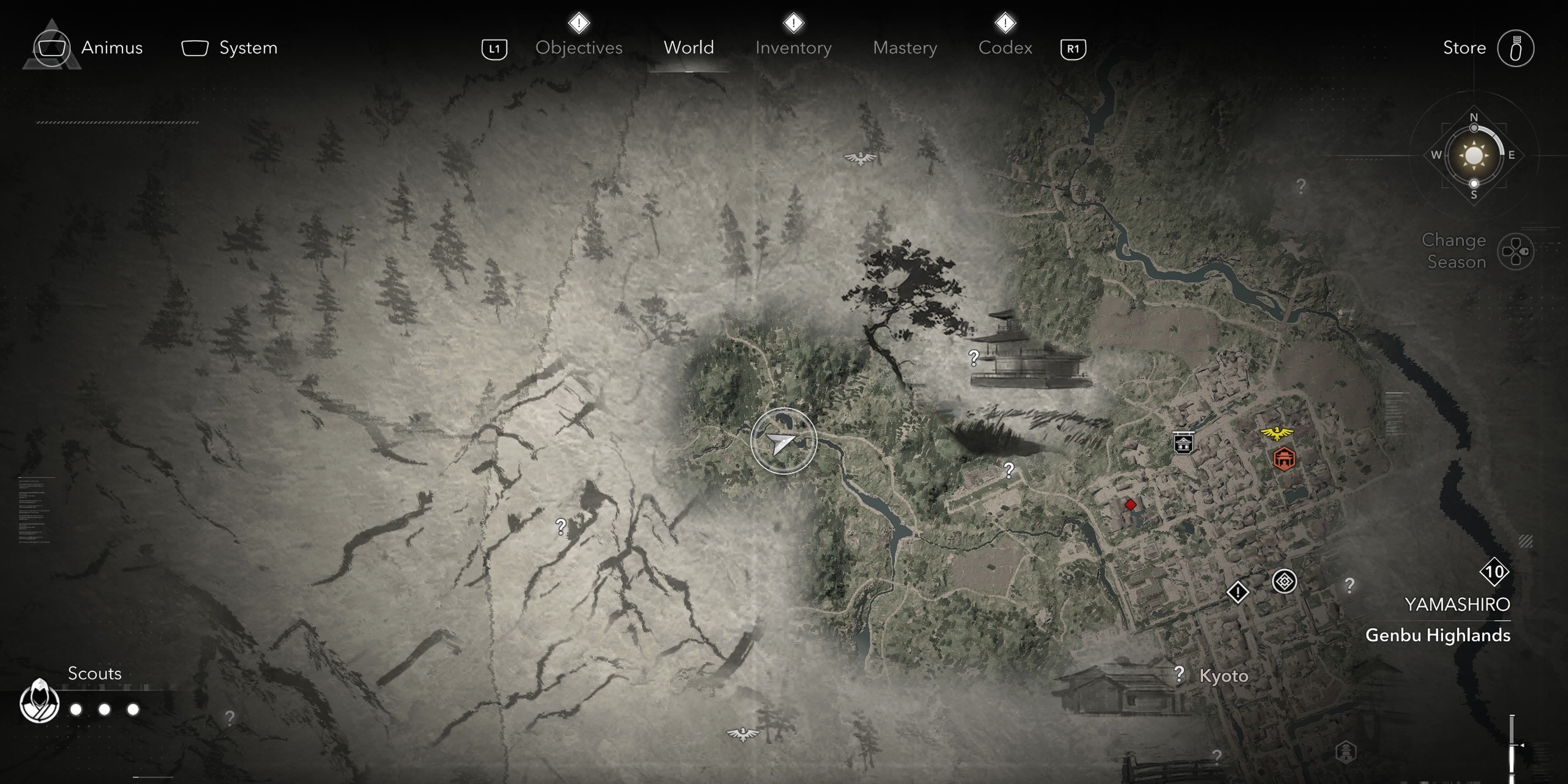 Map location of Genbu Highlands Jizo Statue #1 in Assassin's Creed Shadows