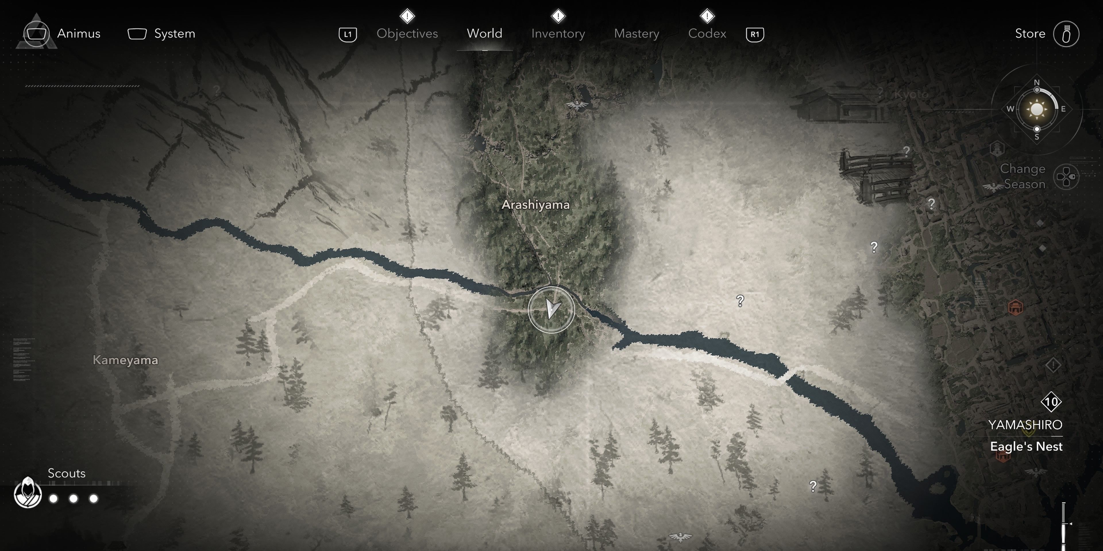 Map location of Arashiyama Jizo Statue in Assassin's Creed Shadows