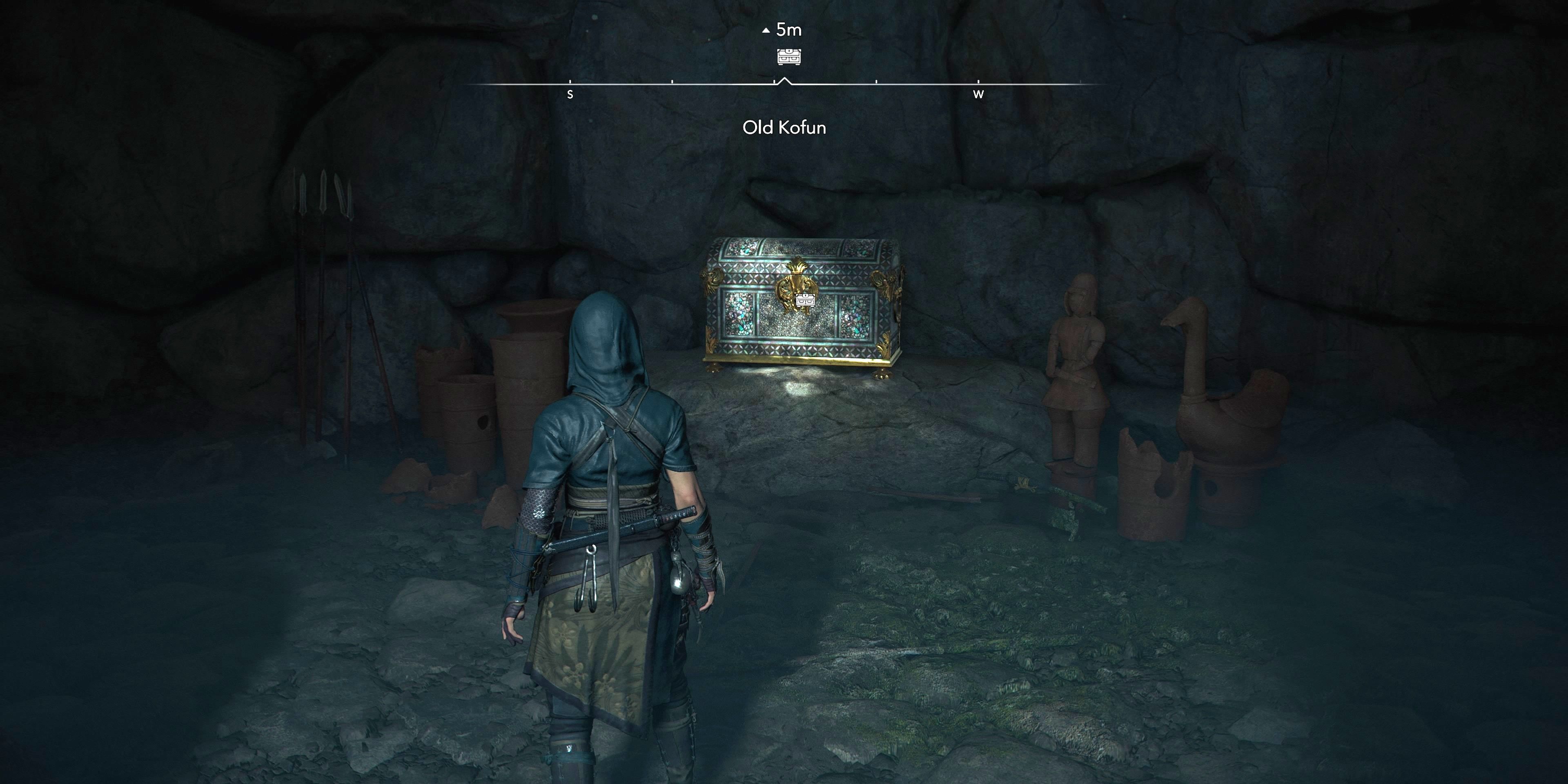 The loot chest in Old Kofun in Assassin&rsquo;s Creed Shadows