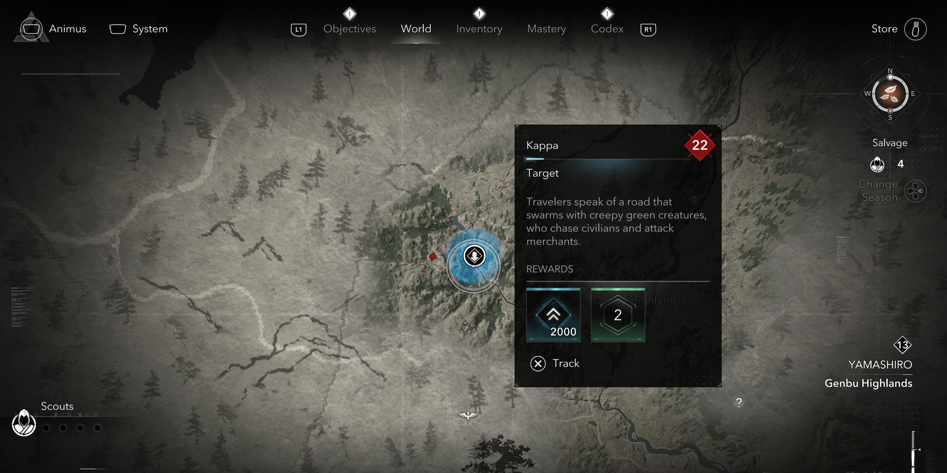 Kappa the Yokai location in AC Shadows