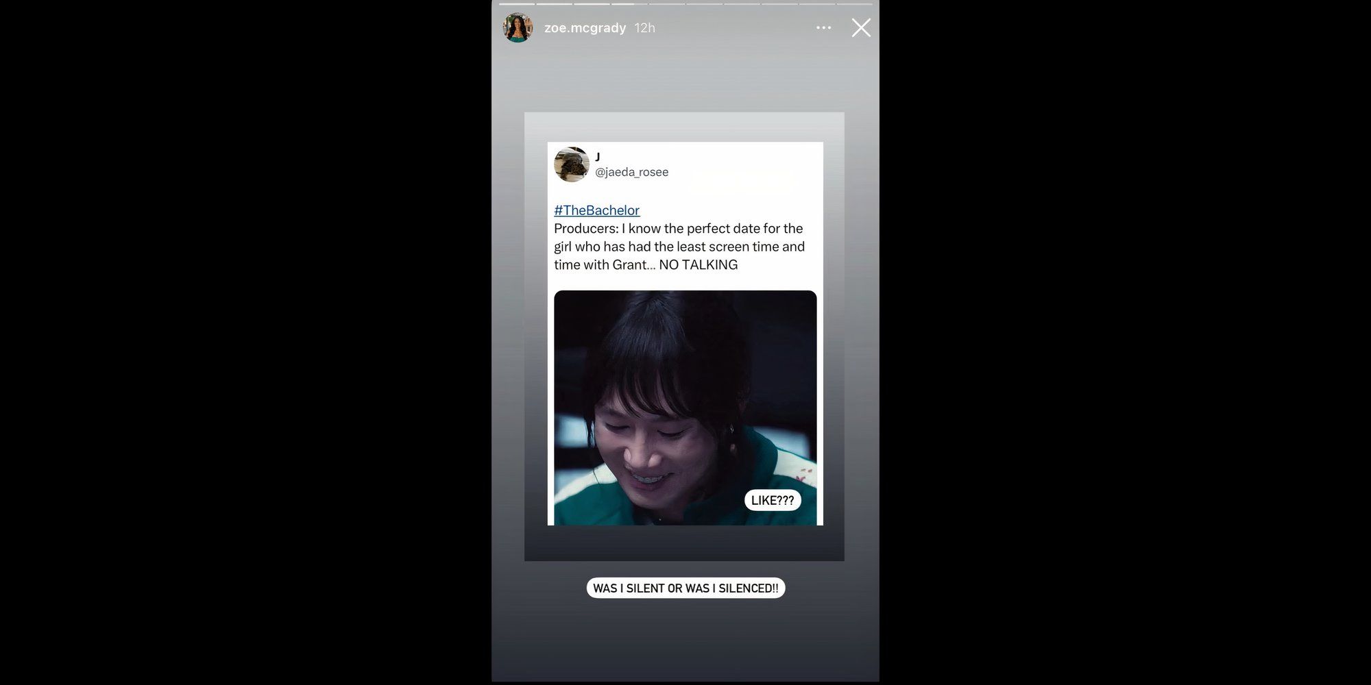 The Bachelor Season 29&rsquo;s Zoe McGrady&rsquo;s Instagram Story Screenshot About Being Silenced