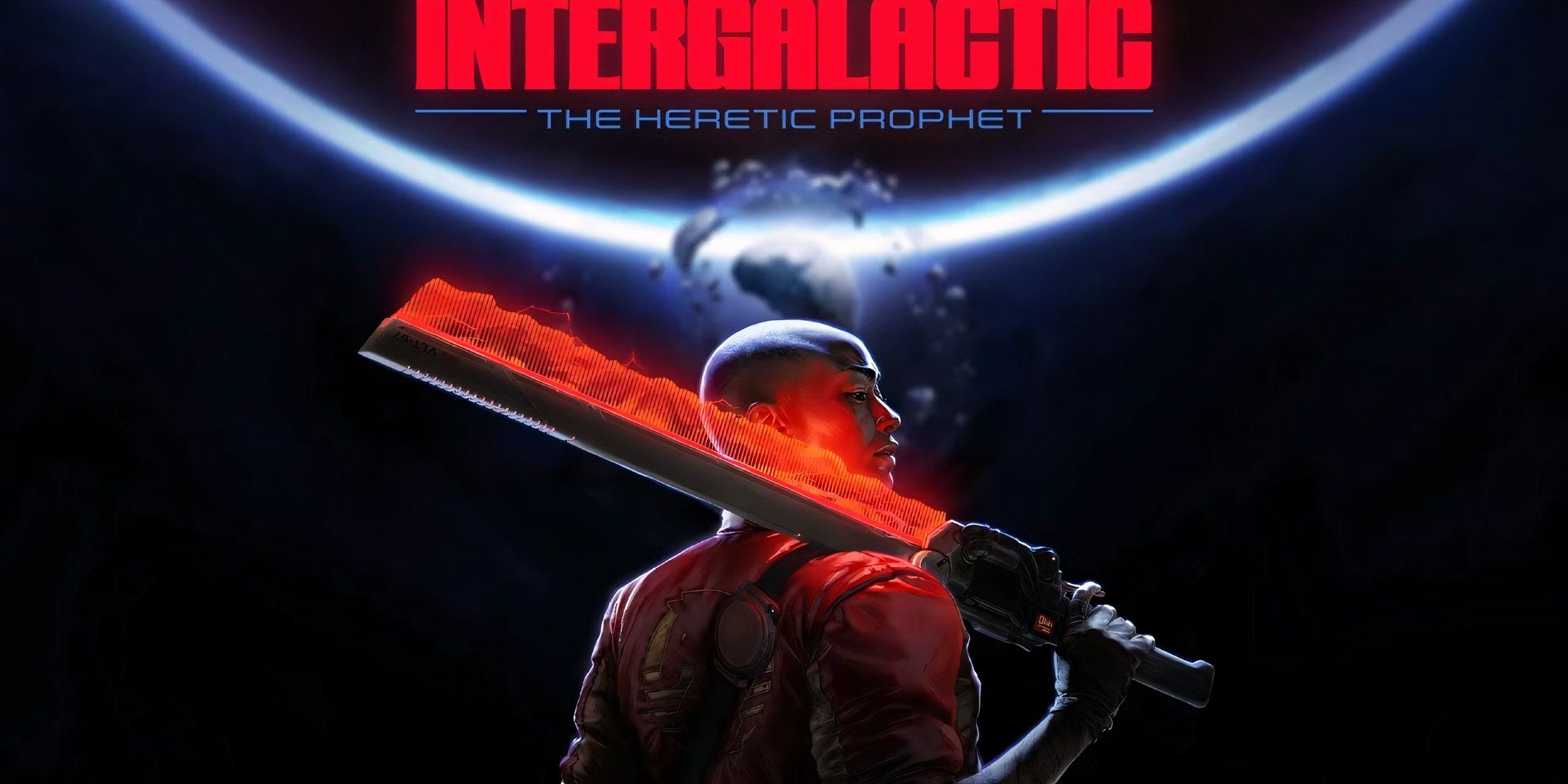 Intergalactic The Heretic Prophet Press Image of Jordan standing with her weapon.