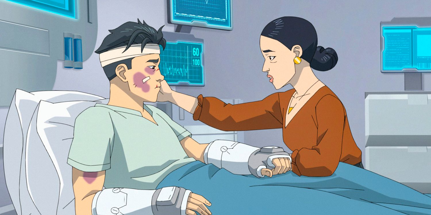 Debbie visiting Mark in the hospital in Invincible Season 3 Ep 8