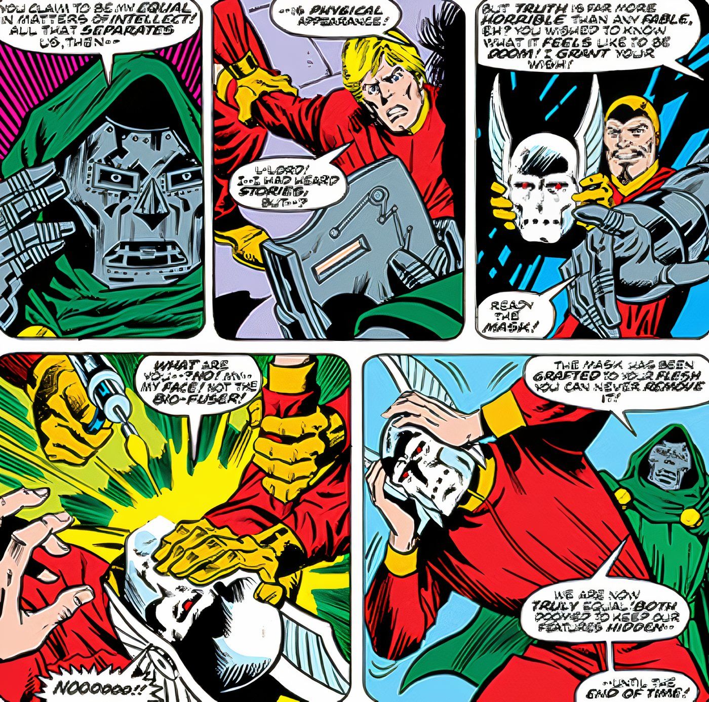 Doctor Doom creating Dreadknight in Marvel Comics.