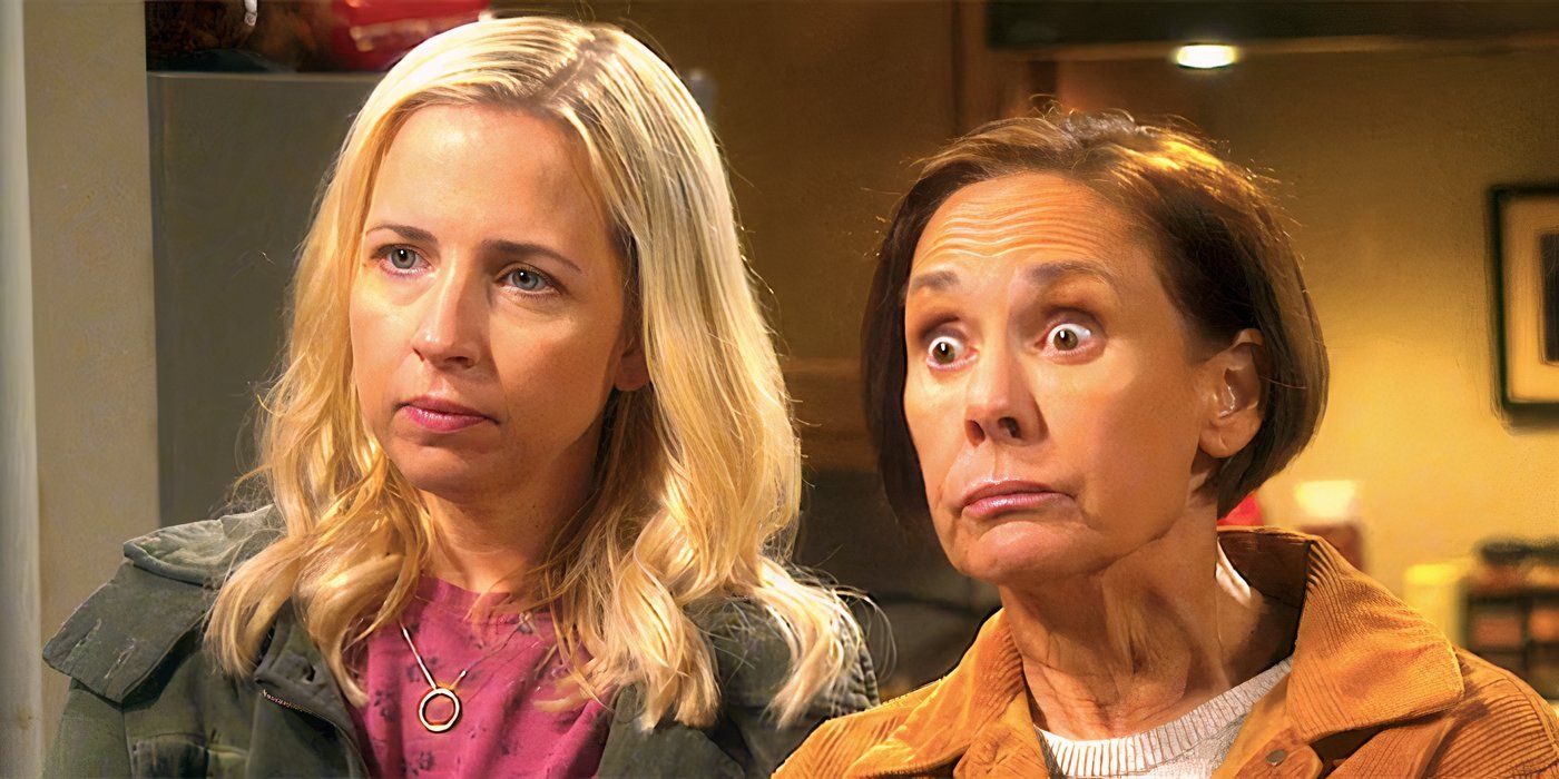 Jackie and Becky staring at something in Roseanne