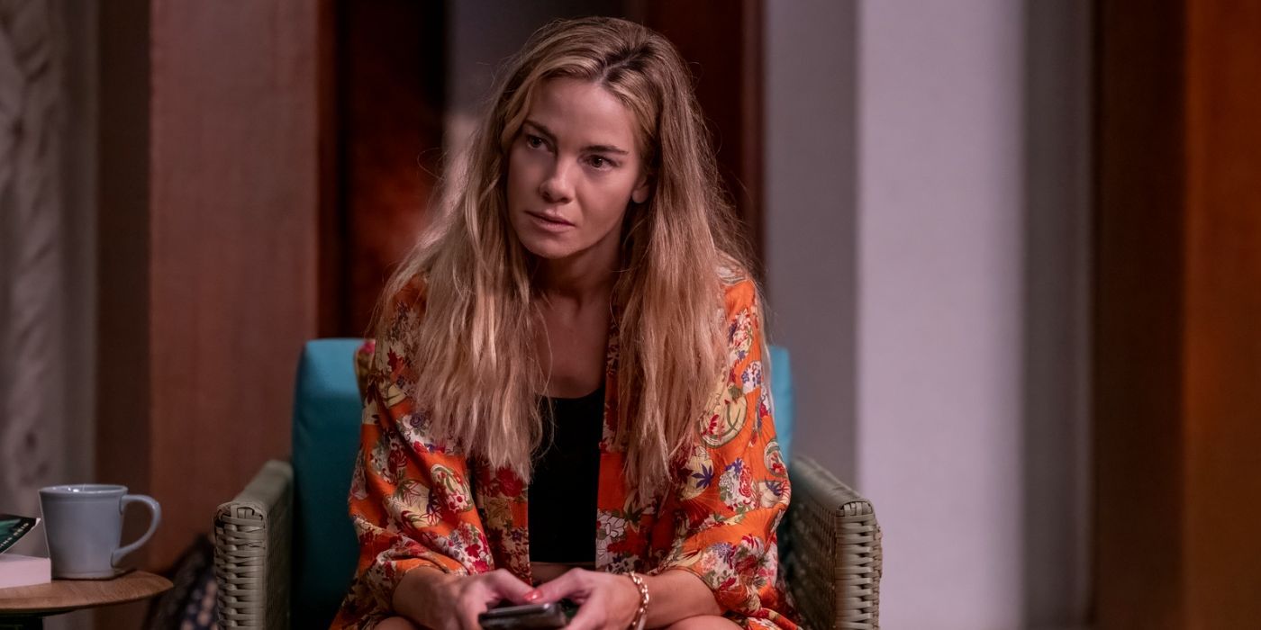 Jaclyn (Michelle Monaghan) looking angry in The White Lotus season 3, episode 7.