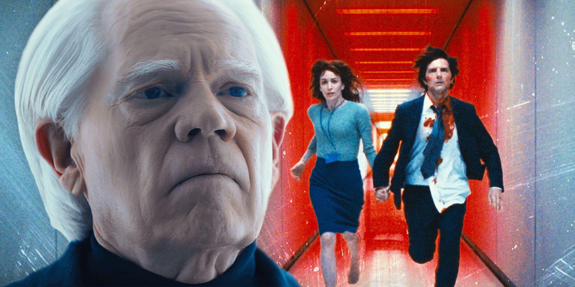 James Egan Next to Helly and Mark Running Away in Severance Season 2